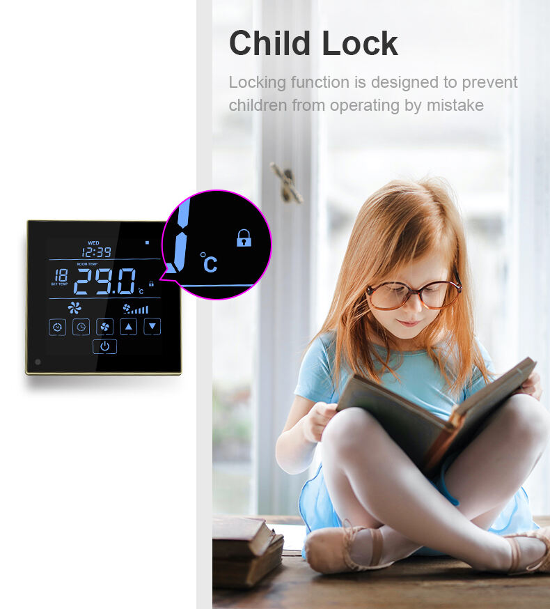 Bandary Touch Screen RS485 Fan Coil Programmable Modbus Digital Thermostat Smart supplier