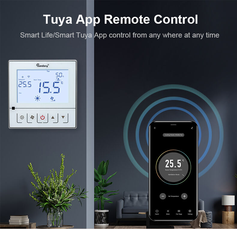 90~265V WiFi Thermostat Touch Screen Tuya Smart Home Room Electric Controller Color Display Floor Heating Thermostat factory