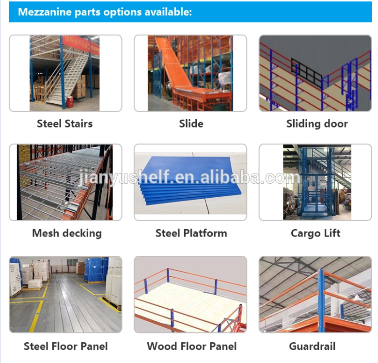 Gudang sistem rak baja mezzanine tugas berat pembuatan lantai rak mezzanine beban tinggi bertingkat