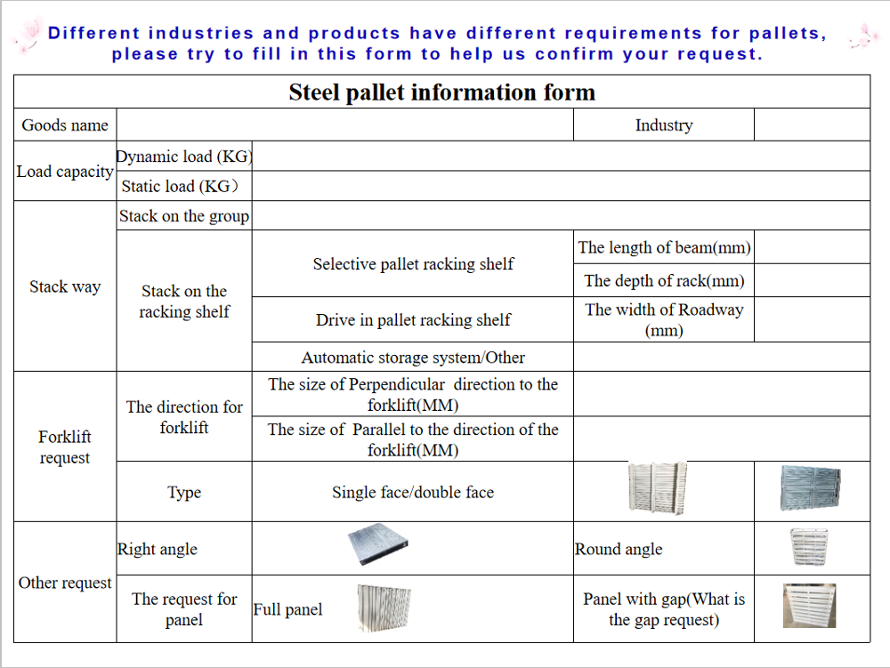 Logistiklagerung aus Stahlpaletten, beidseitig verzinkt, wiederverwendbar, Metallversand, Gabelstaplerfabrik, Eisenpaletten, Blechpalettenlieferant