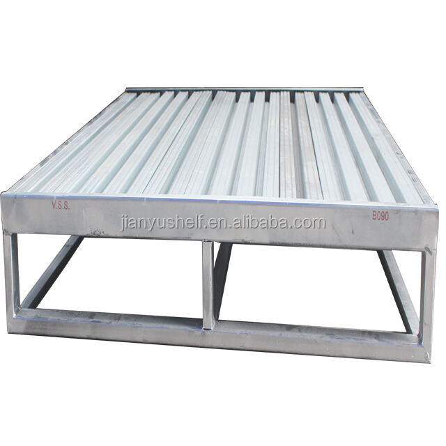 heavy duty industrial storage factory metal pallet manufacturers forklift warehouse single-deep stackable iron steel pallets details