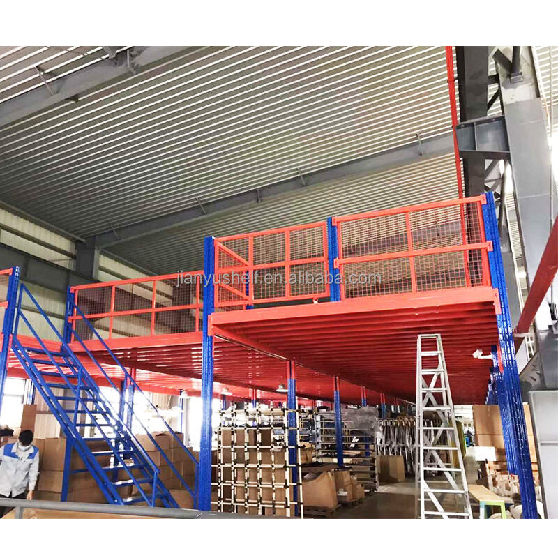 Rak mezzanine baja tugas berat, rak palet, penyimpanan gudang, detail Platform Mezzanine Penyimpanan tugas berat