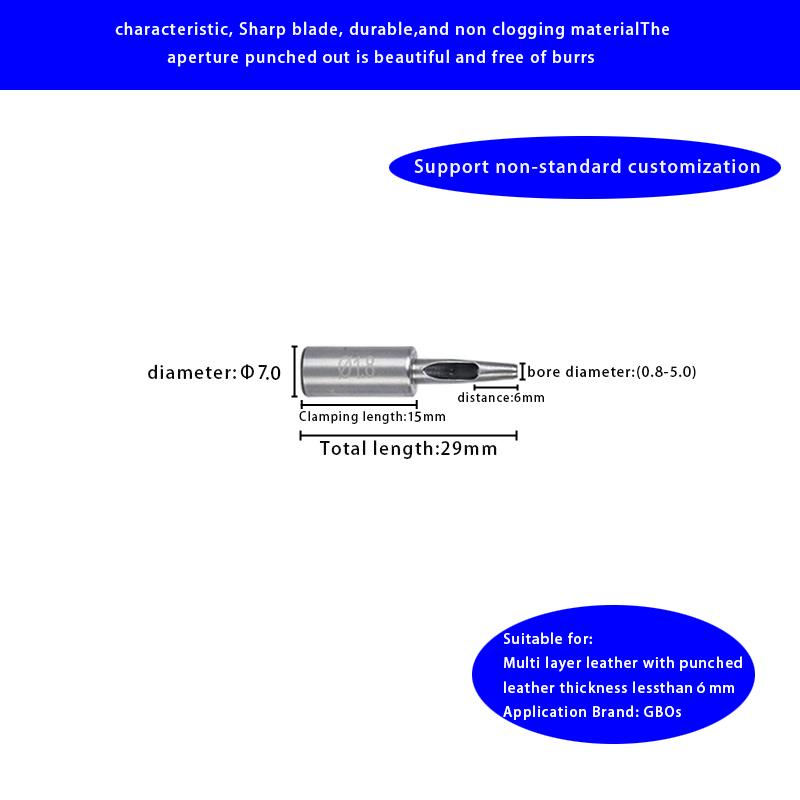 GBOS Multipurpose Drill Bits Knife Digital Punching Machine for HSS Material Side Row Punching 6mm Multi-Layer Leather Knife details