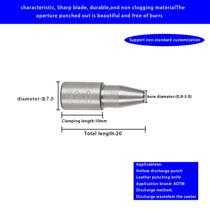 AOTM Industrial Blade Punching Knife Non-standard Customized Size, Suitable for Leather, PVC Leather, PU Leather Punching Knife details