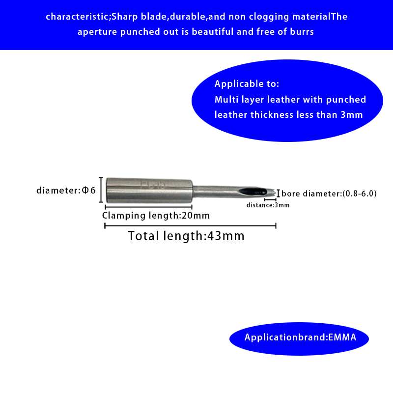EMMA Digital Leather Punching Knife Cowhide Genuine Leather PU Leather Suitable Side Serrated Punching Knife for Industrial Use manufacture