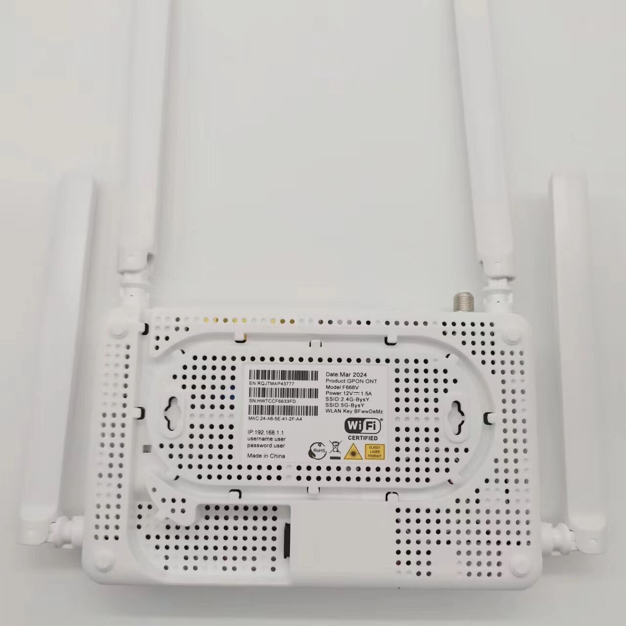 F668V Xpon 4GE CATV WiFi 2.4G/5G 12 деталей освещения