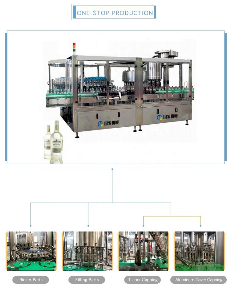 Liquor Bottle Filling Machine Wine High Speed automatic factory