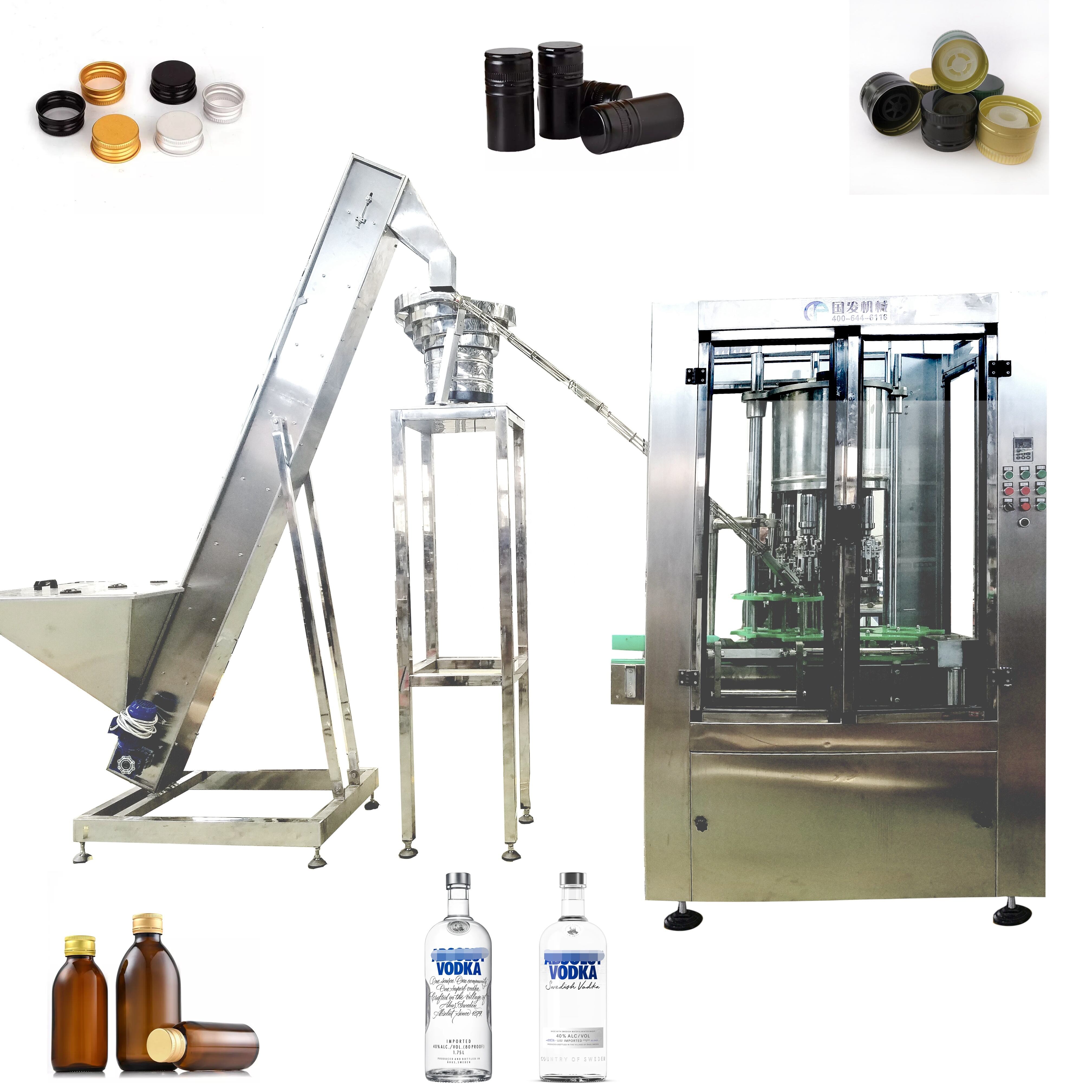 Glass wine bottle aluminum ropp sealing capping machine details