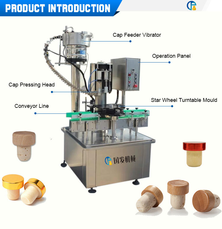 Automatic Single Head Bottle Corking Capping Filling Machine factory