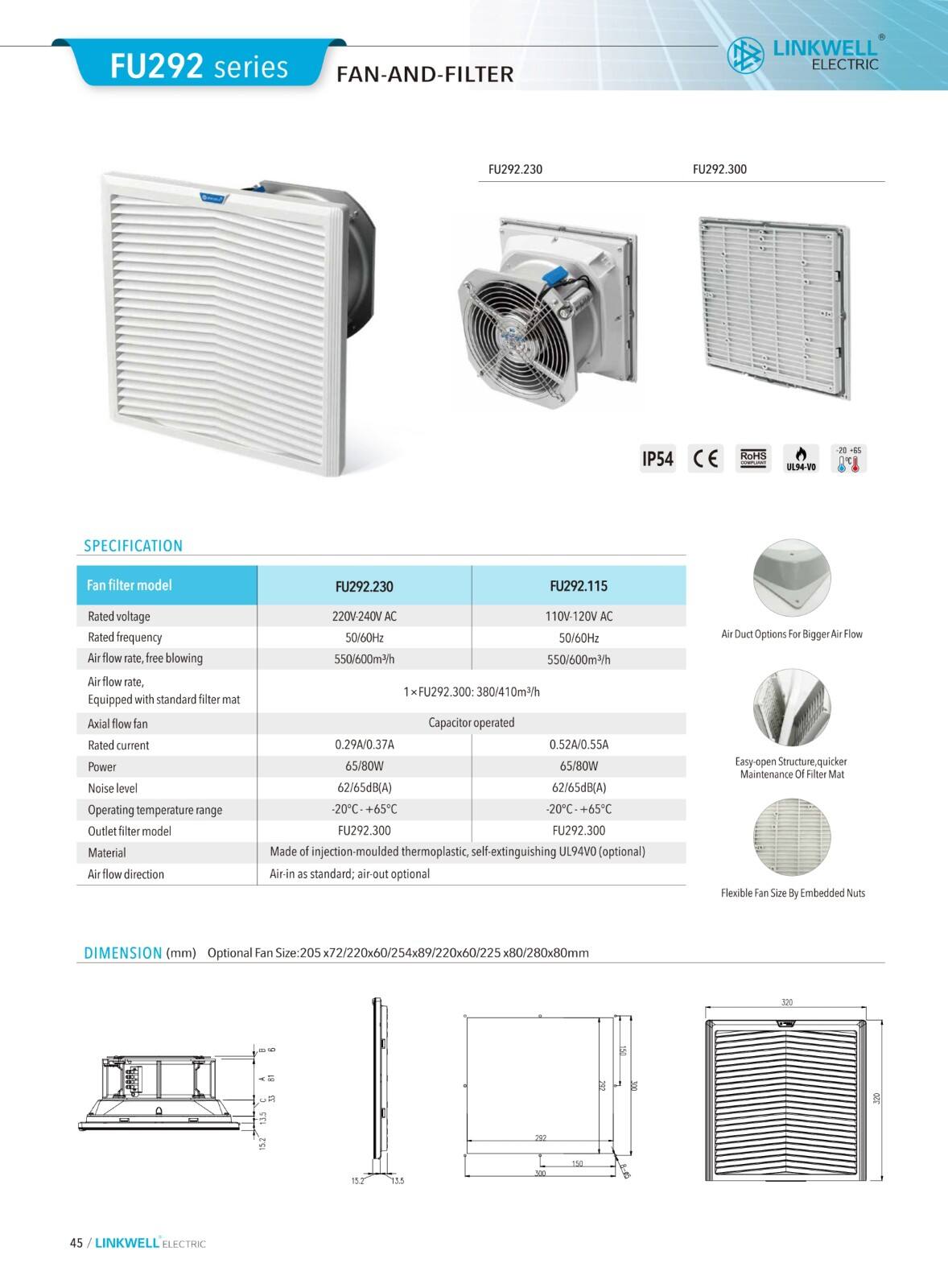 Fan and Filter details