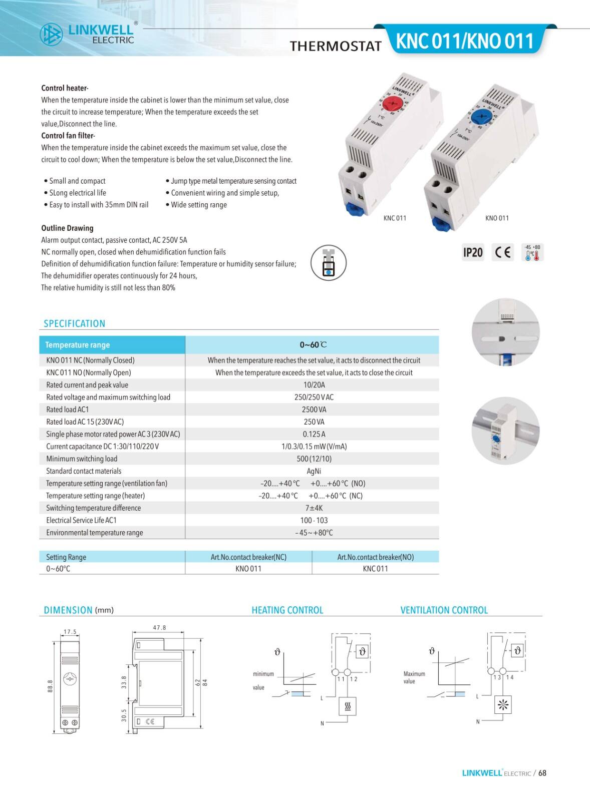 Thermostat-Hygrostat details