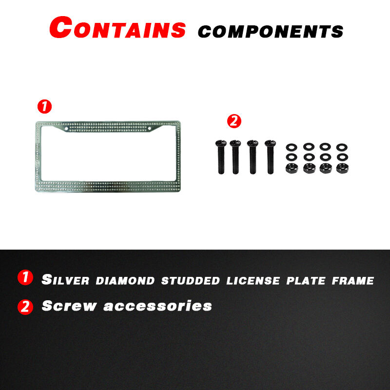 Aluminum Material for Car Number Plate Bling Crystal License Plate Frame factory
