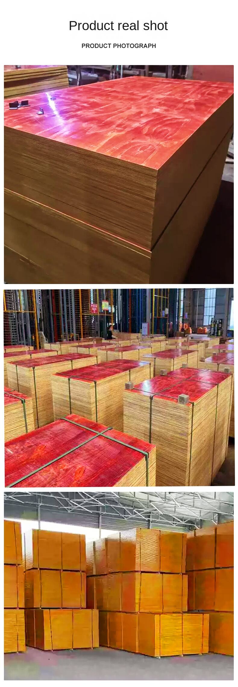 Jinniu Waterproof Phenolic Glue Mirror Plywood Red Board for Construction Site Engineering & Wood Formwork supplier