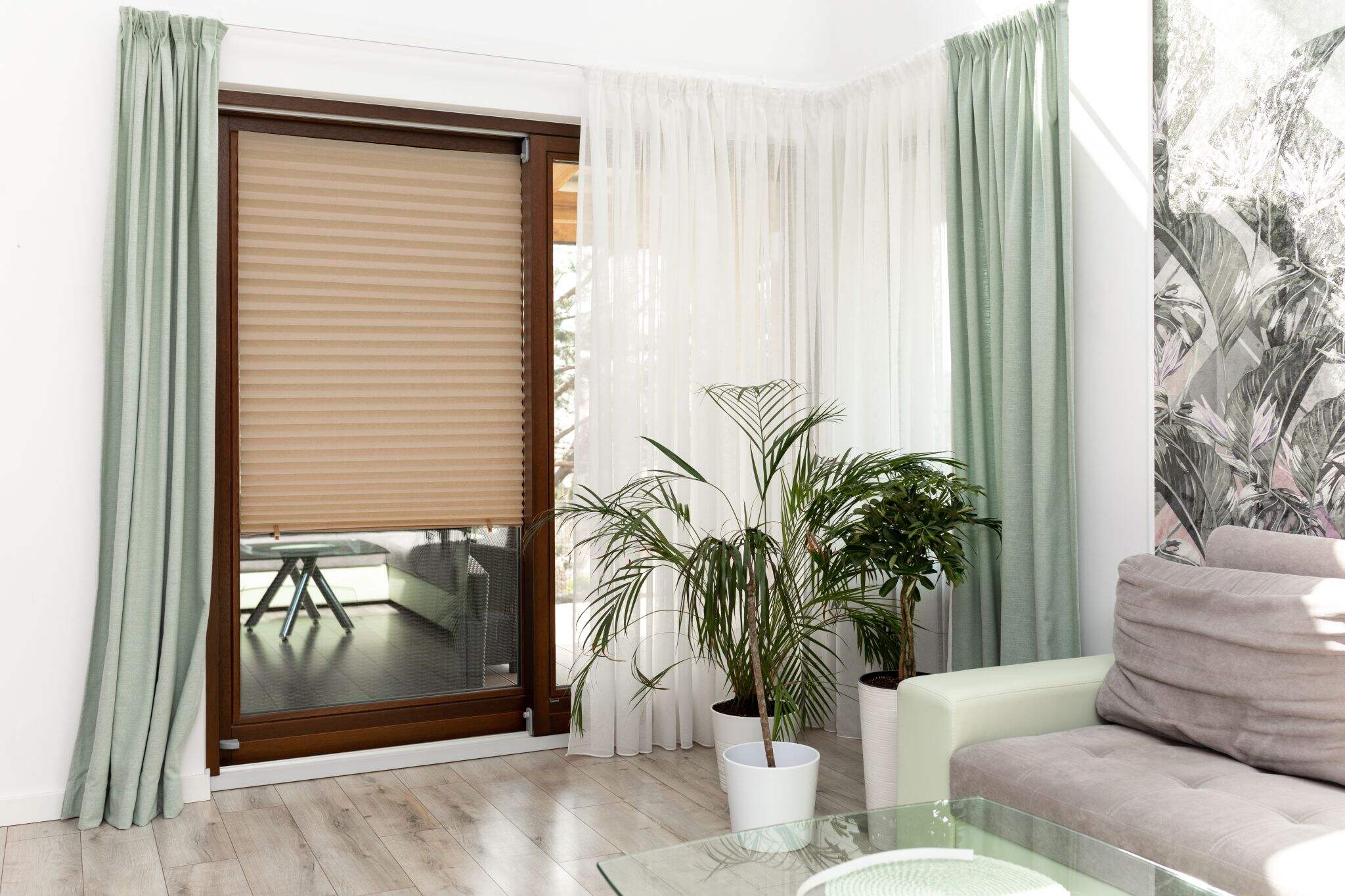 Everyday Use Simple Folding Window Shade Built-In Black Pleated Blinds with Vertical Pattern Paper Material Pinhole Technique details