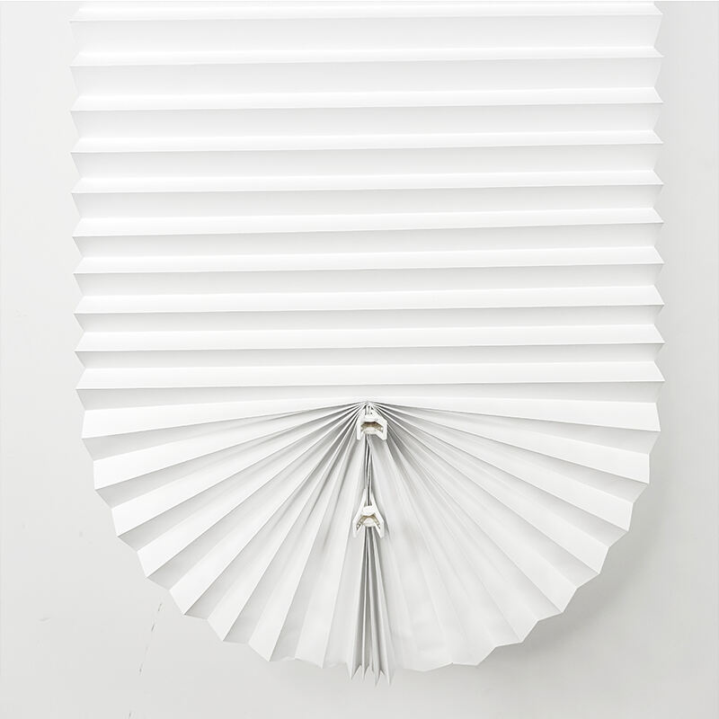 Original Modern White Pleated Paper Shade No Tools Required Light Filtering Built-in Installation Plain Technique factory
