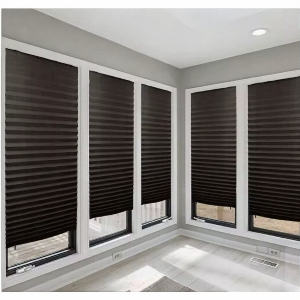Portable Pleated Paper Shade Blinds Simple Style Easy to Fix Without Drilling Heat-Insulation Curtains manufacture
