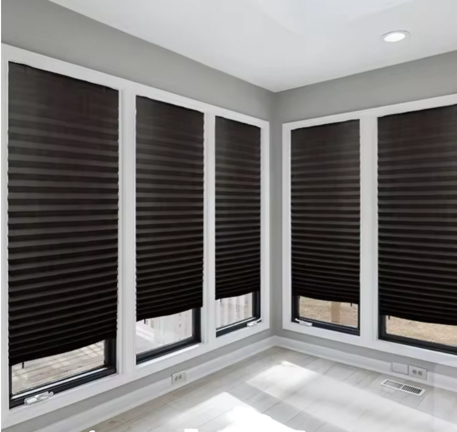 Portable Pleated Paper Shade Blinds Simple Style Easy to Fix Without Drilling Heat-Insulation Curtains details