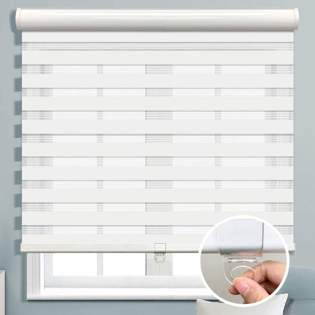 Temporary One Time White Pleated Paper Shades for Indoor Window Covers With Adhesive Board It Can Be Pasted on the Wall details