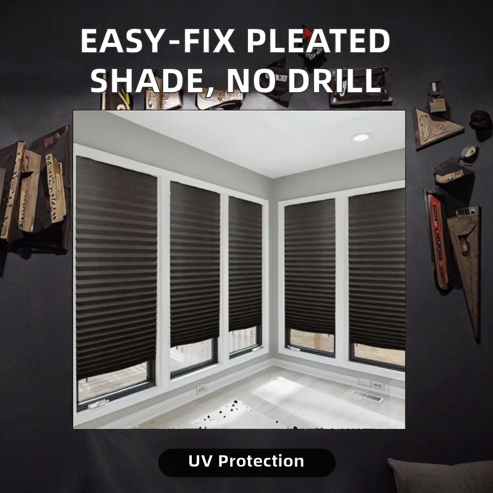 Portable Pleated Paper Shade Blinds Simple Style Easy to Fix Without Drilling Heat-Insulation Curtains details