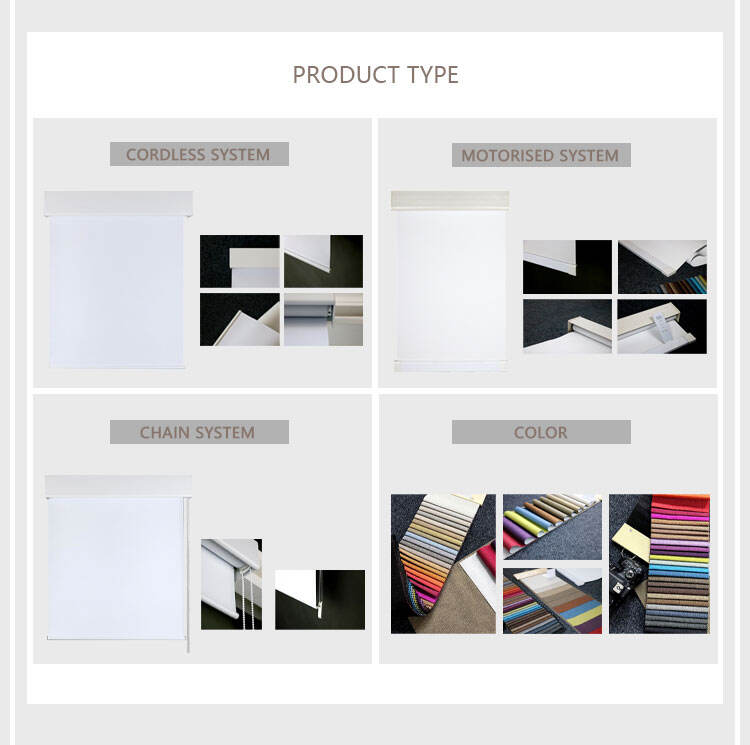 Huasheng Indoor Roller Shade Curtains No-Drill Built-In Installation Made of Regular Fabric Plain Technique Manufacturer Direct details
