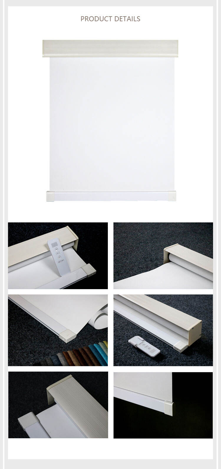 Huasheng Indoor Roller Shade Curtains No-Drill Built-In Installation Made of Regular Fabric Plain Technique Manufacturer Direct details