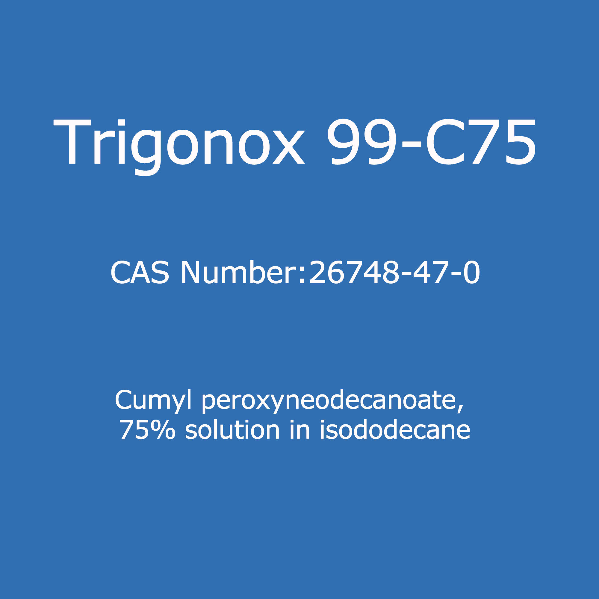 Trigonox 99-C75, Кумил пероксинеодеканоат, 75% халқи дар изододекан