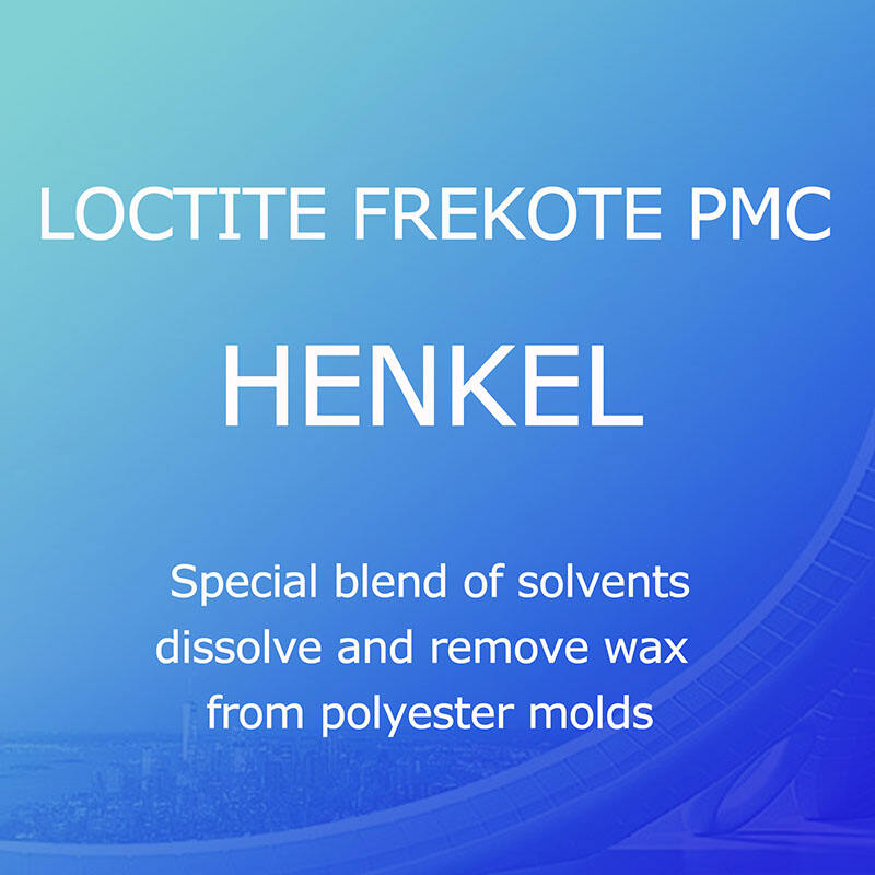 LOCTITE Frekote PMC(HENKEL), adun husus tina pangleyur dirancang pikeun ngabubarkeun jeung miceun lilin tina kapang poliéster