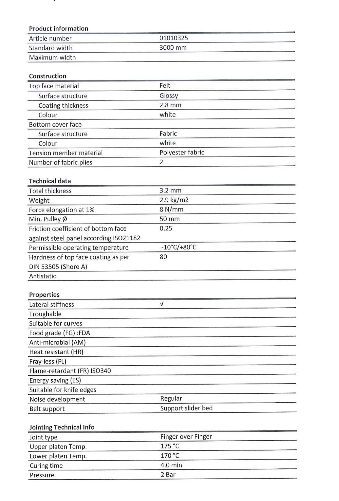 product manufacturer small polka dot pattern white food grade pu conveyor belt for food industry-6