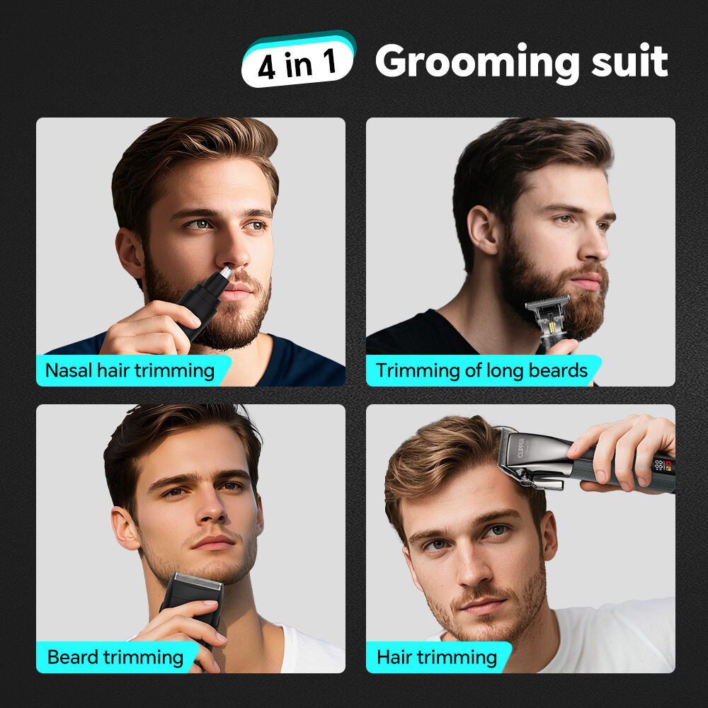 product rechargeable electric hair for clipper set new model barber hair trimmer with led display for household and hotel use-15