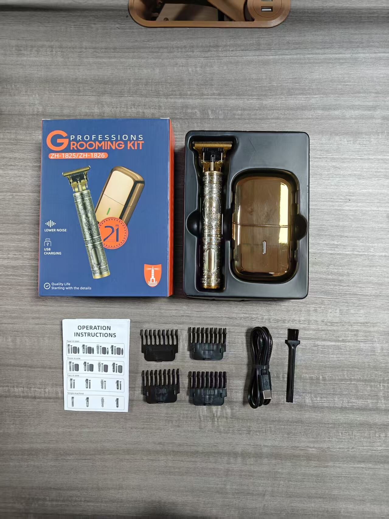 product professional mens hair cutter set high quality rechargeable electric hair for clipper low noise shears portable for home hotel-8