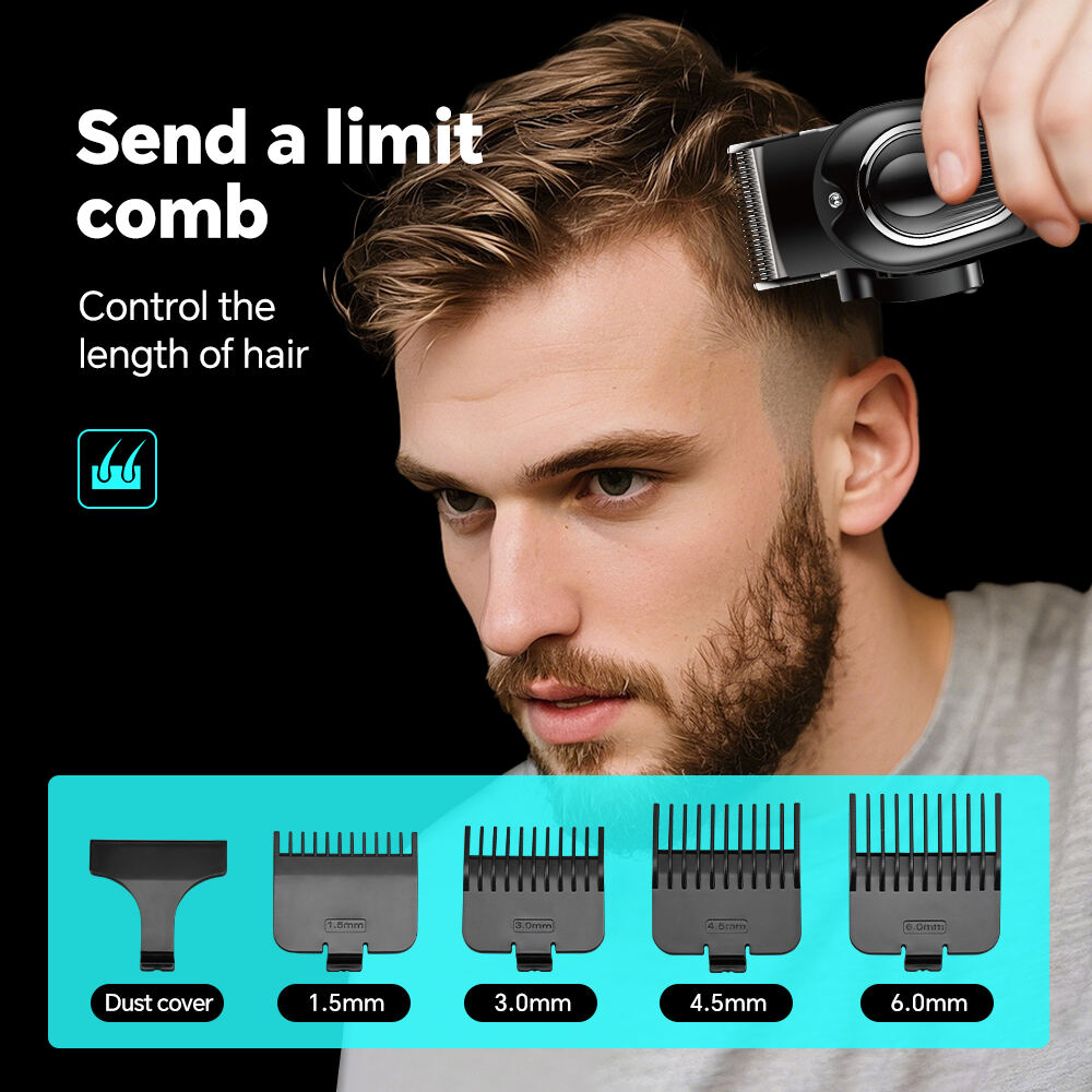 product professional usb rechargeable electric hair for clipper trimmer for men wireless barber cutter with stainless steel blade-15