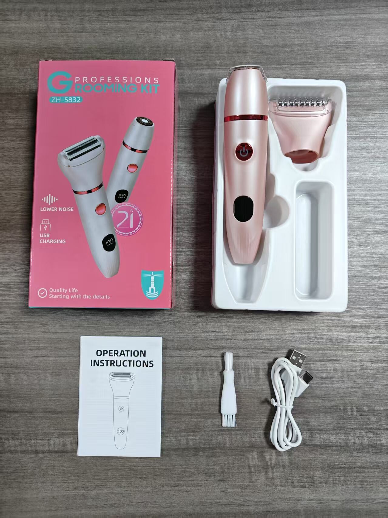 product usb charging lady shaver grooming kit two in one eyebrow trimming nose hair removal new cross border exclusive for household use-8