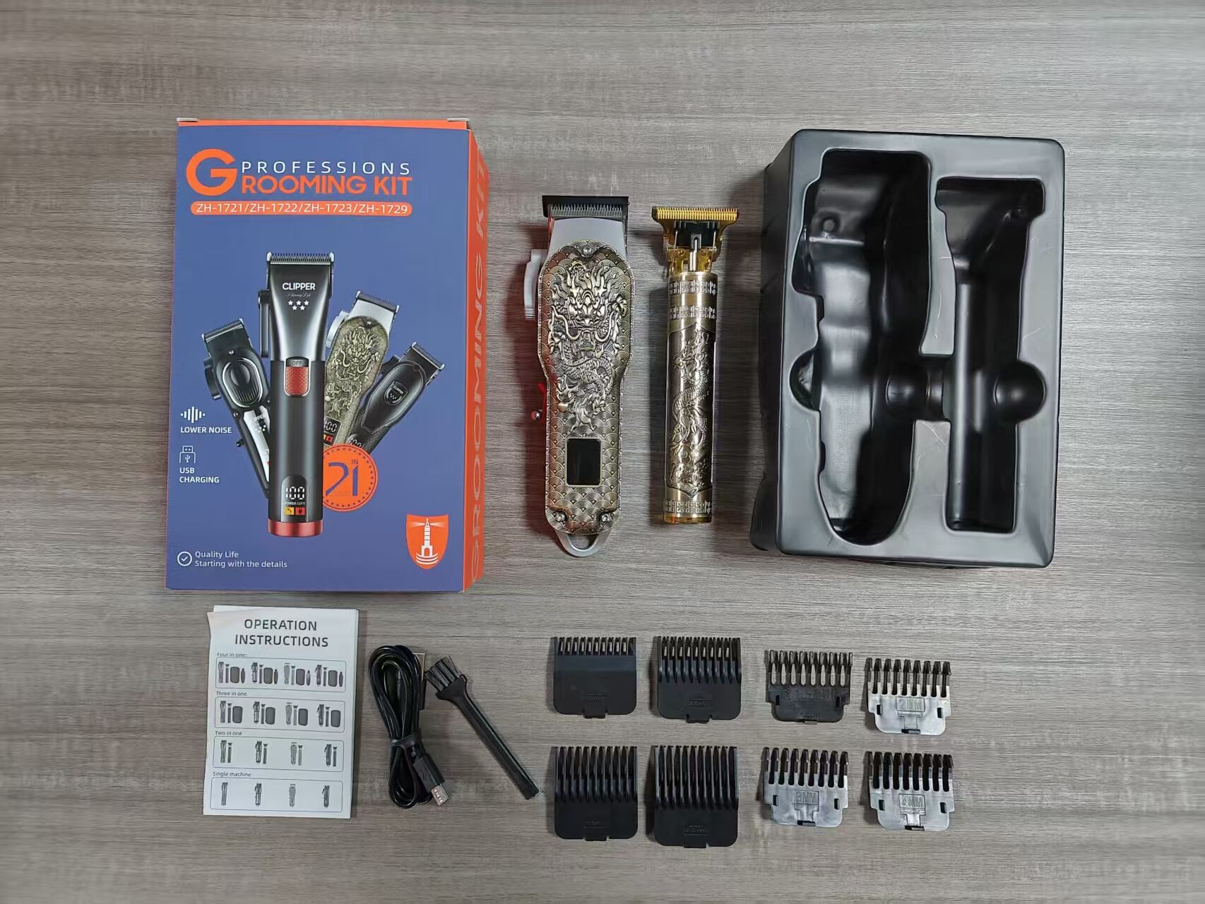 product professional rechargeable electric hair for clipper with adjustable blade head stainless steel for household and hotel use-8