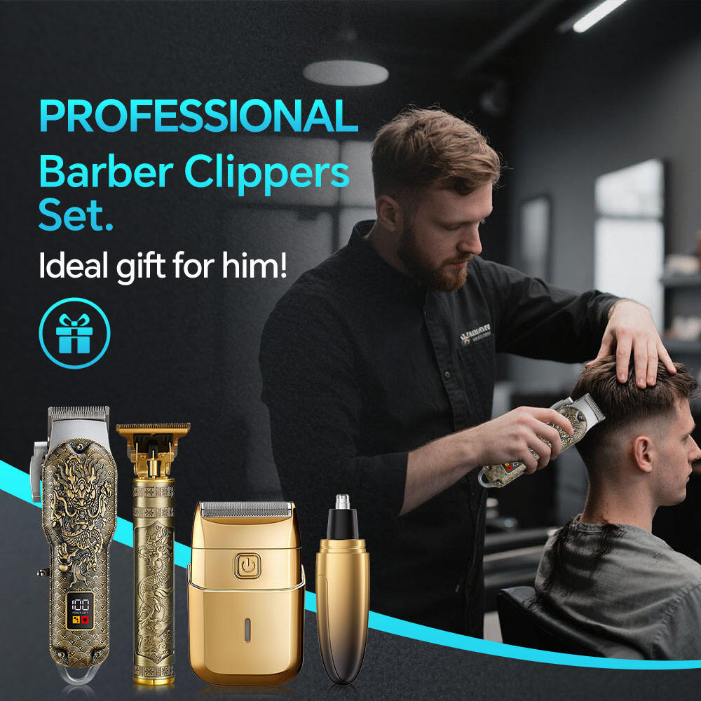 product rechargeable electric hair for clipper set new model barber hair cut machine led display stainless steel for household hotel use-15