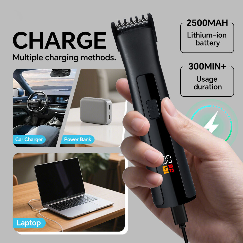 product professional rechargeable electric hair for clipper adjustable blade head stainless steel for home hotel use english operating-10