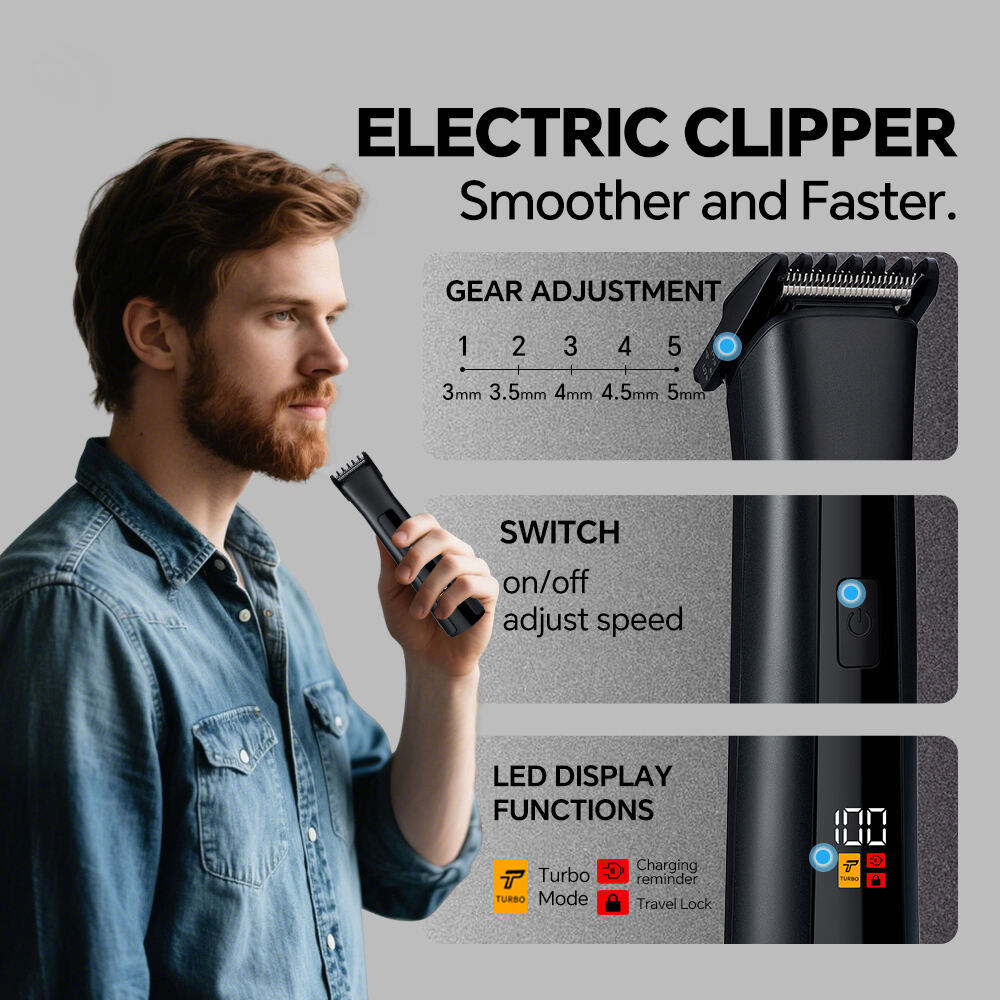 product professional rechargeable electric hair for clipper adjustable blade head stainless steel for home hotel use english operating-12