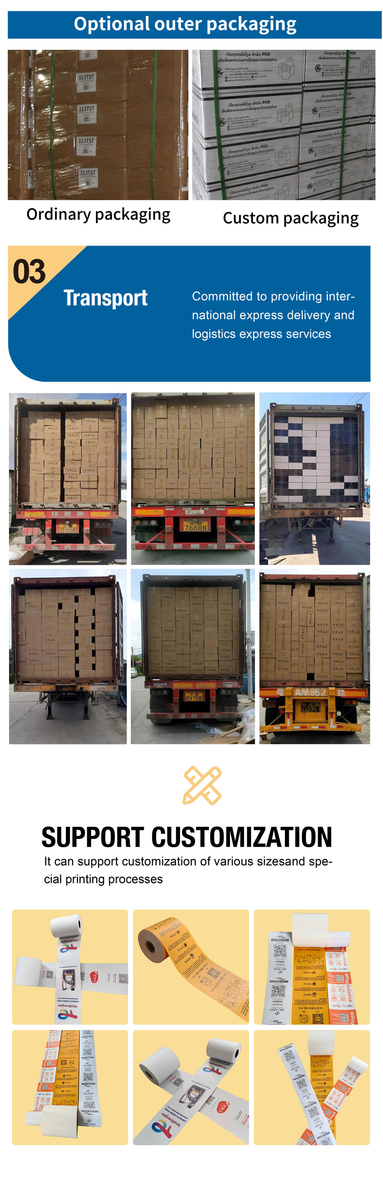 Office Supply Cash Register Thermal Paper Jumbo Rolls Fast Delivery Custom Logo 80mm Paper Roll Free Sample Pos Thermal Paper details