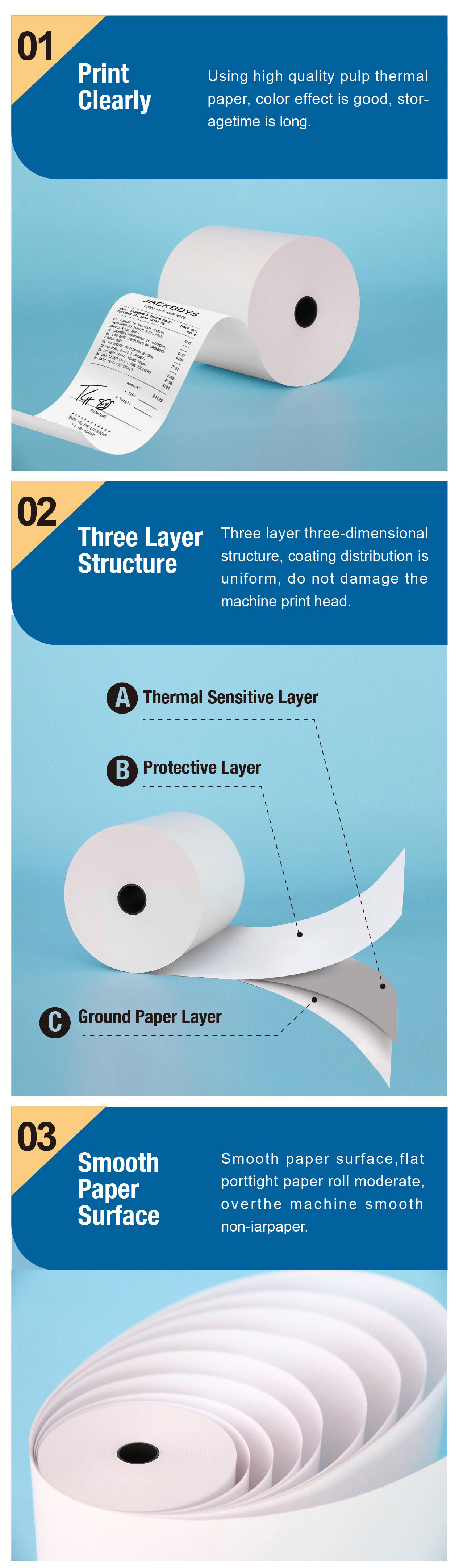 Office Supply Cash Register Thermal Paper Jumbo Rolls Fast Delivery Custom Logo 80mm Paper Roll Free Sample Pos Thermal Paper supplier