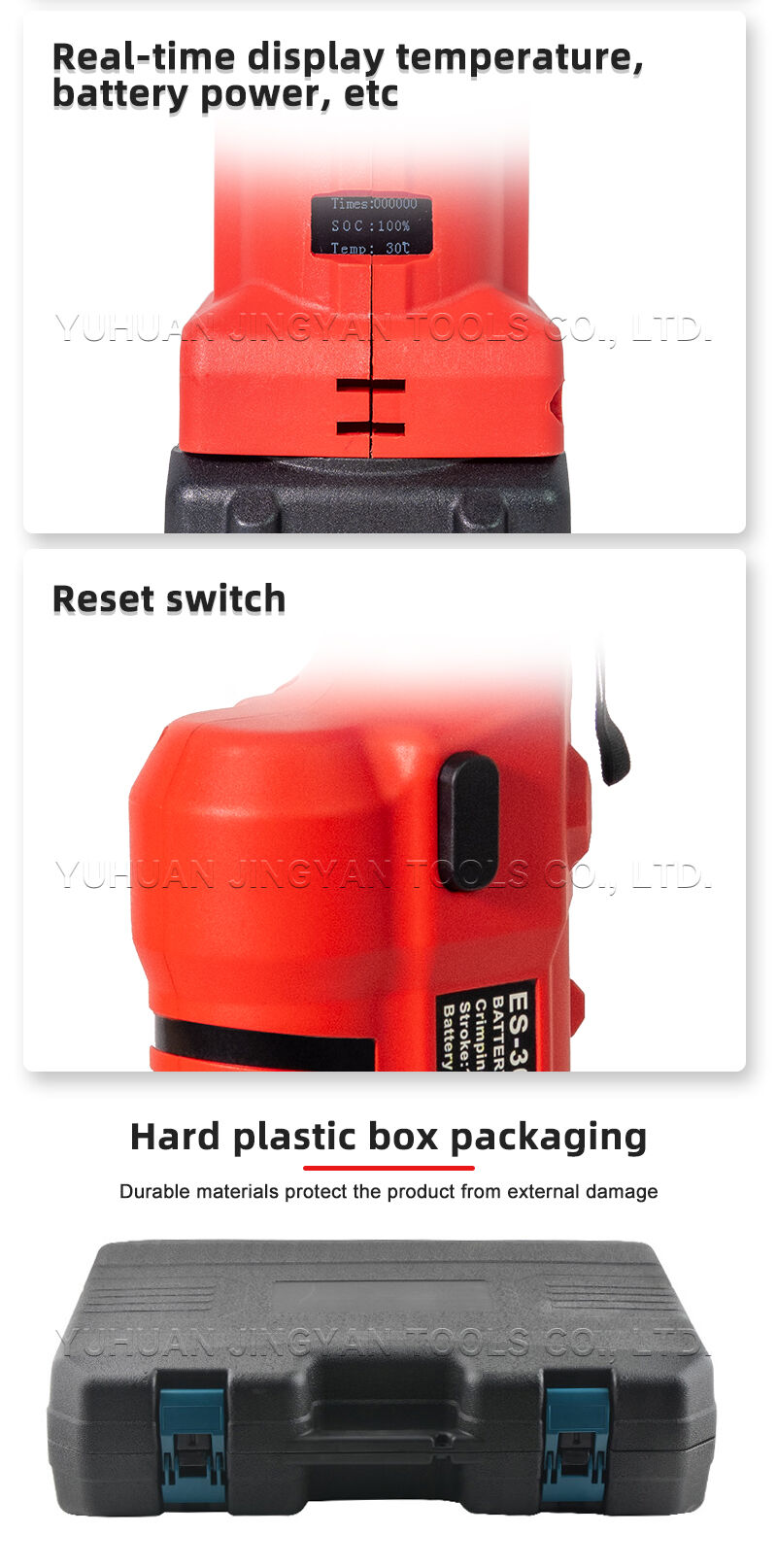 Hot Sale Industrial ES-400 Electric Hydraulic Crimper Crimping 16-400mm² Wires, Cables, Lugs Portable for Utility/Construction factory