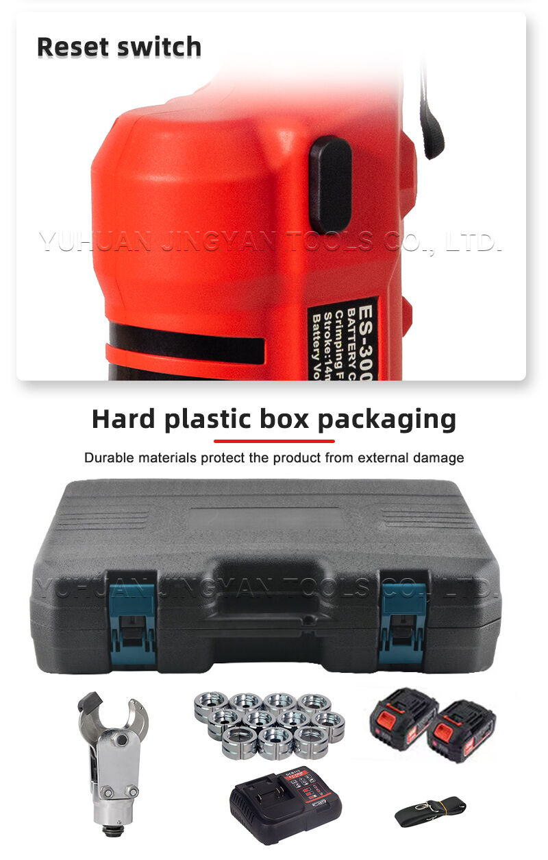 ES-300/30C Brushless Electric Hydraulic Crimping and Cutting Tool 6 Tons Dual-Head Set for Copper Aluminum Lugs up to 300mm² factory