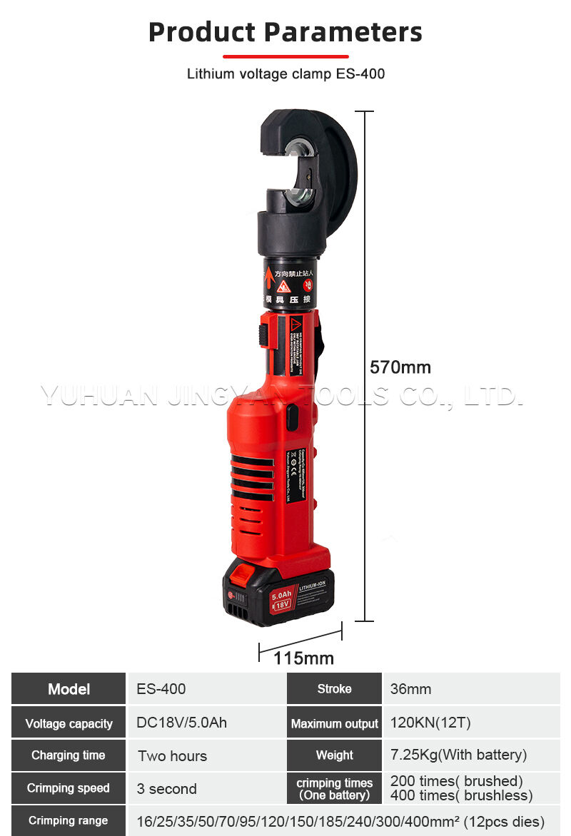 Hot Sale Industrial ES-400 Electric Hydraulic Crimper Crimping 16-400mm² Wires, Cables, Lugs Portable for Utility/Construction manufacture