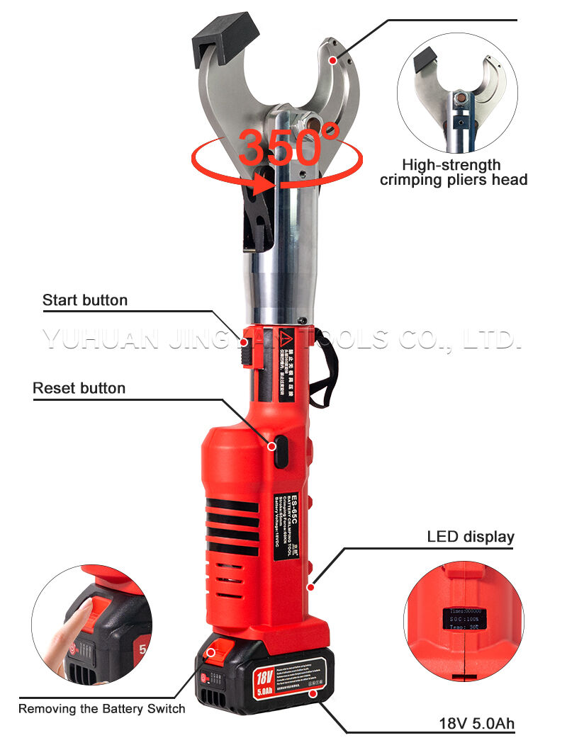 ES-300/65C 2-in-1 Battery Powered Hydraulic Crimper and Cutter for Copper Aluminum Lugs up to 300mm² factory