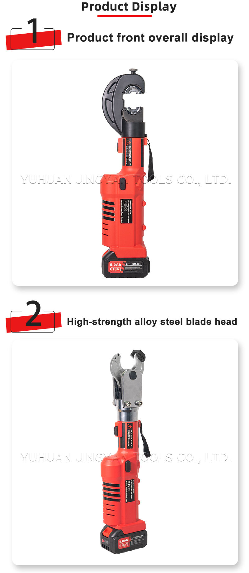 Electric Hydraulic Crimper Cutter ES-300C/30C 18V Battery Powered Compression Tool for Cable Lugs supplier