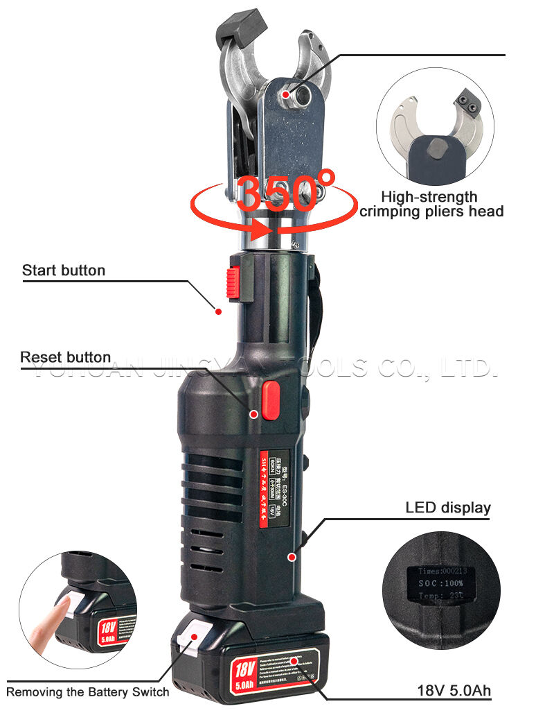 ES-300/30C 60KN Electric Hydraulic Tool Kit Dual-Head All-in-One Crimping and Cutting Kit for Copper Aluminum Lugs up to 300mm² manufacture