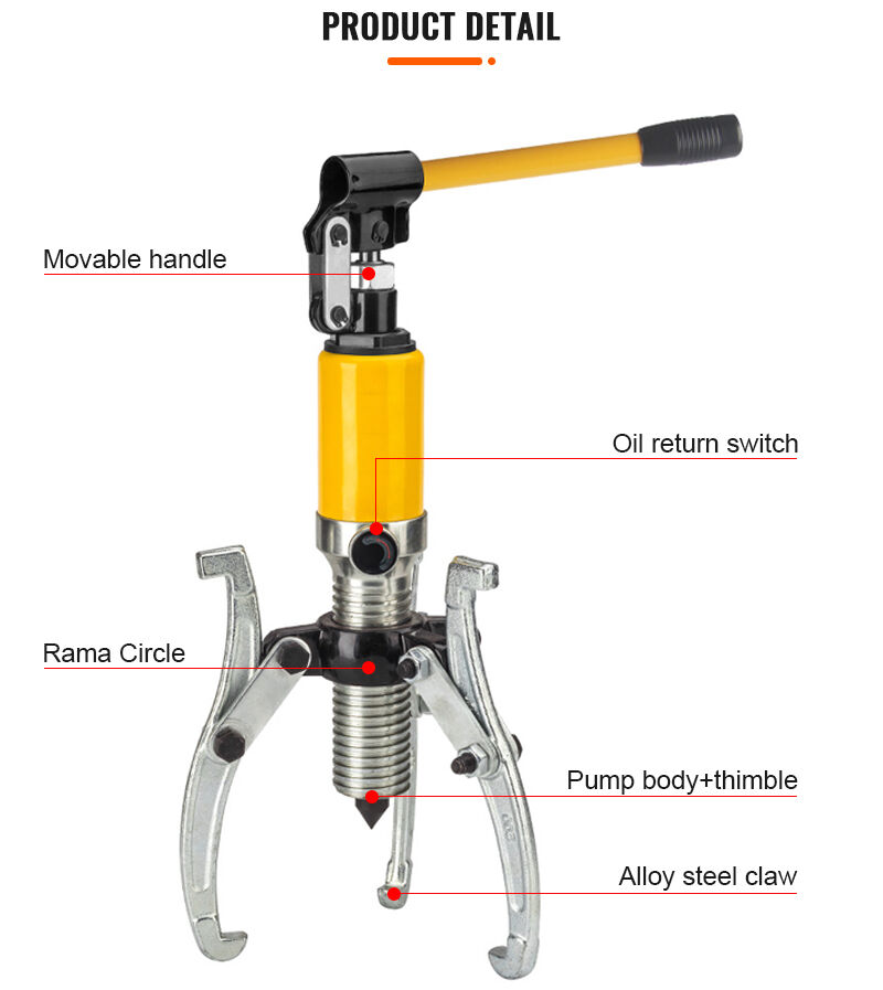 YL-20S 20T Hydraulic Gear Puller Wheel Bearing Separator Pump Adjustable Oil Tube Drawing Machine 3 in 1 Jaws Kits factory