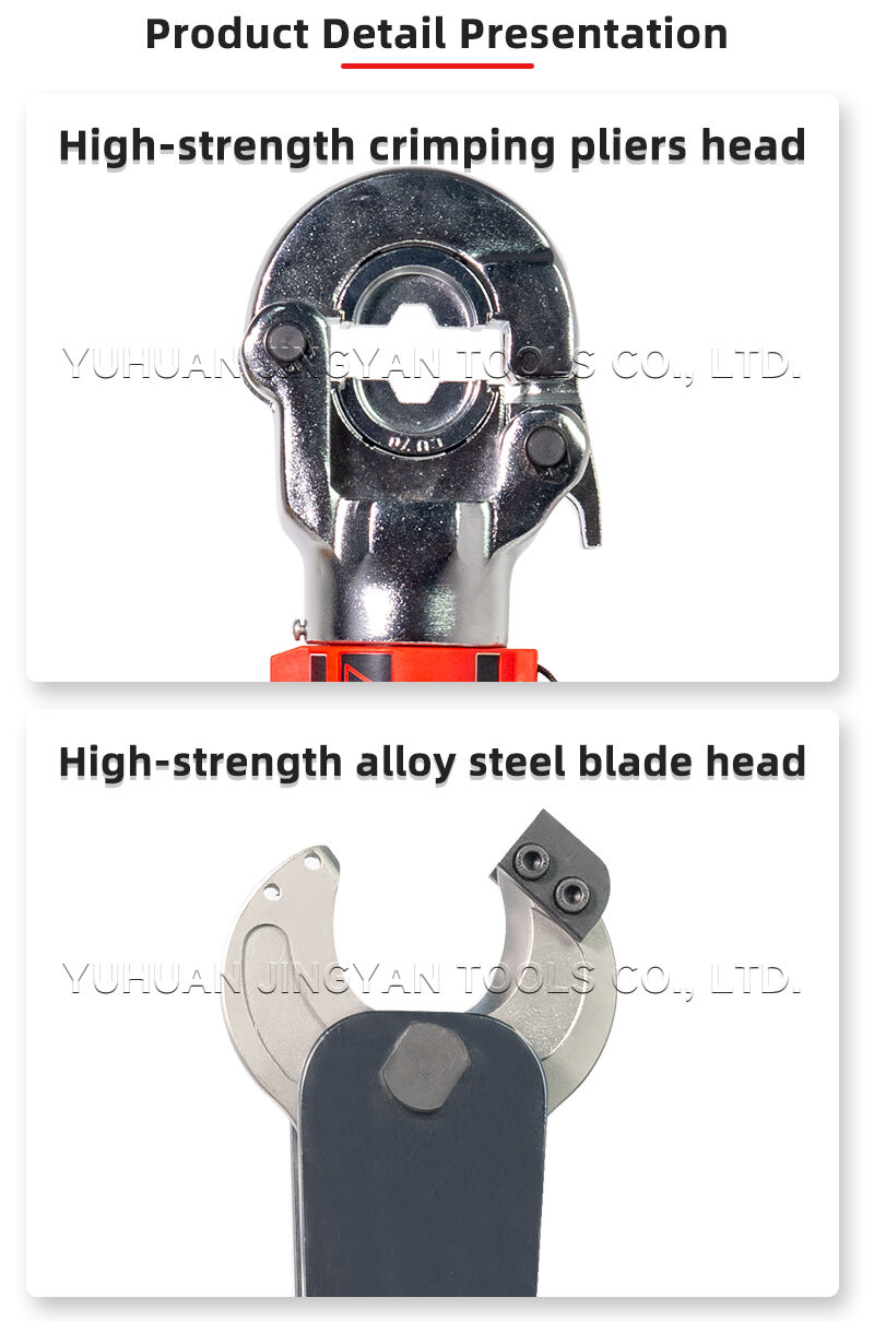 ES-300/30C Brushless Electric Hydraulic Crimping and Cutting Tool 6 Tons Dual-Head Set for Copper Aluminum Lugs up to 300mm² details