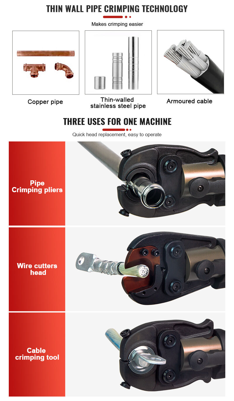 GES-1550 Battery Electric 3-in-1 Hydraulic Tool Cable Crimping Tool Cable Cutting Copper Pipe Plumbing Press Fitting Tool supplier