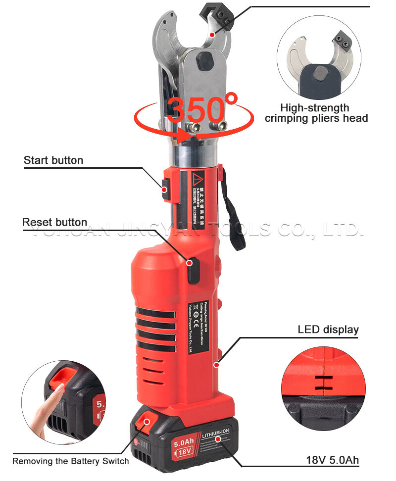 Electric Hydraulic Crimper Cutter ES-300C/30C 18V Battery Powered Compression Tool for Cable Lugs supplier