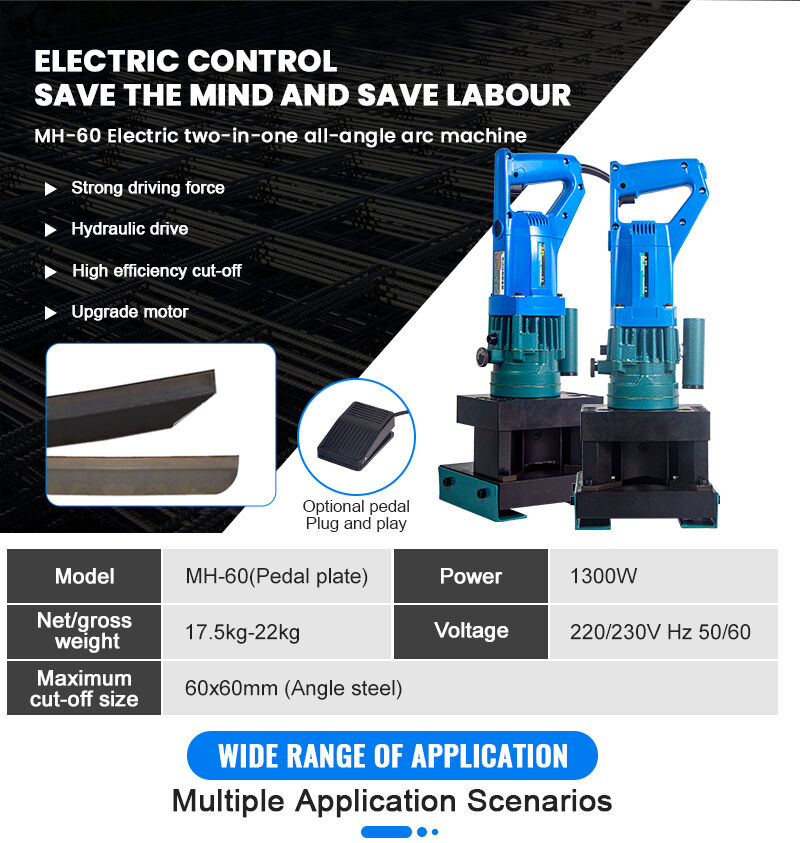 MH-60   Portable Plug-in Angle Steel 45 Degrees and Arc Angle 60*6 Electric Angle Chamfer details