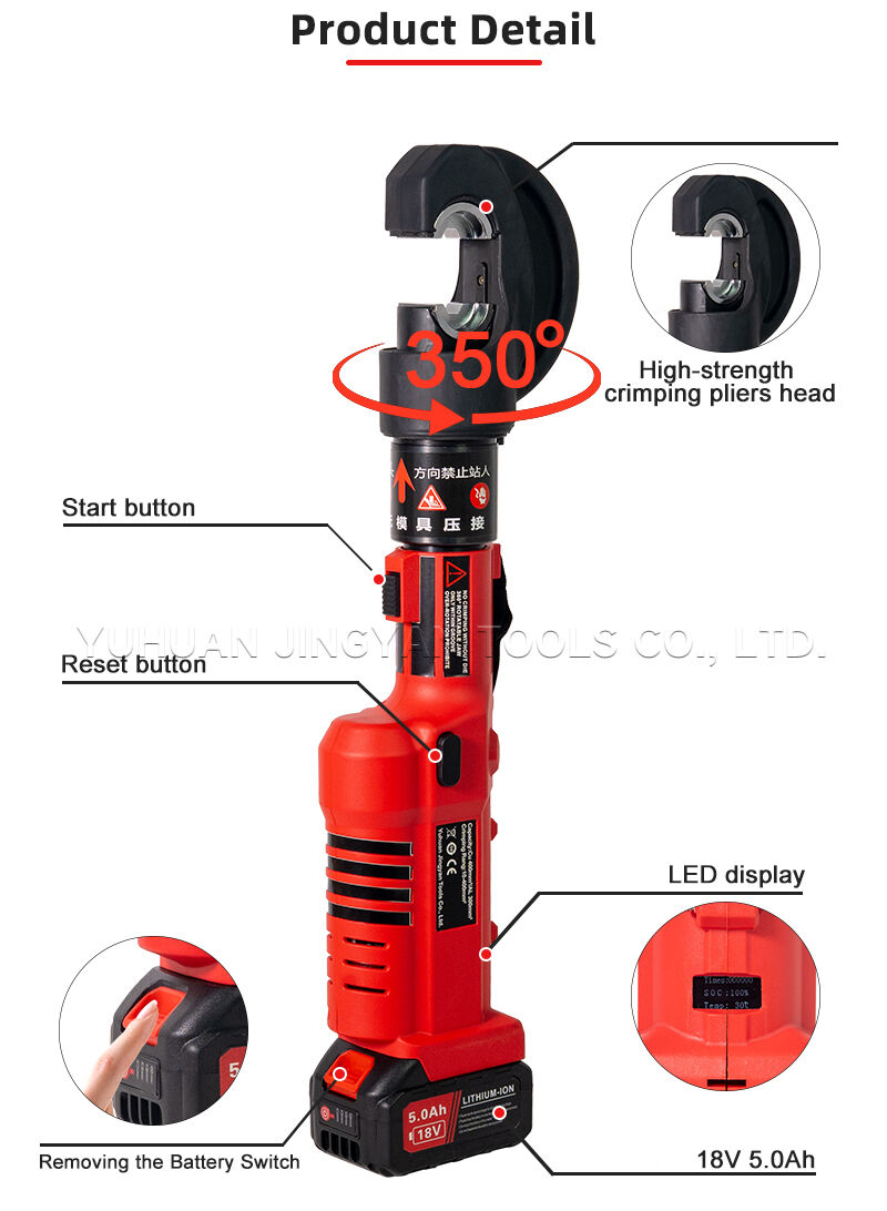 ES-400/50A 2-in-1Hydraulic Battery Crimping Tool with Integrated Cable Cutter for Electrical Power supplier